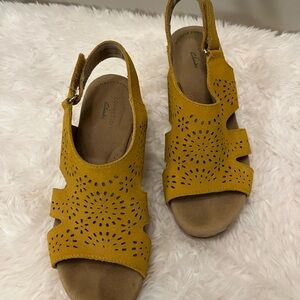 Clarks Yellow Perforated Women's Sandals
